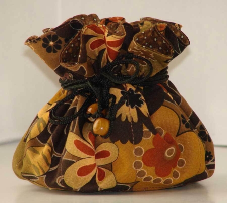 Brown Floral Jewelry Pouch Organizer