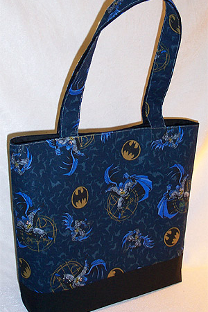 Bag made from Batman print fabric