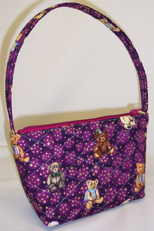 Teddy Bear Holiday Print Handbag