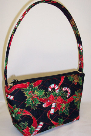 Candy Cane Holidays Print Handbag