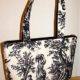 Country Life Black Toile Tote Bag