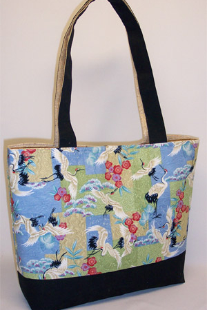Crane Bird Print Tote Bag