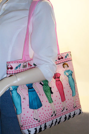 Retro Ladies Print Tote Bag