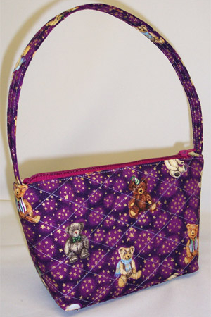 Festive Teddy Bear Print Handbag