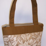 Fall Colored Leaves Print Brown Purse