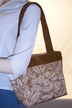 Fall Colored Leaves Print Brown Purse