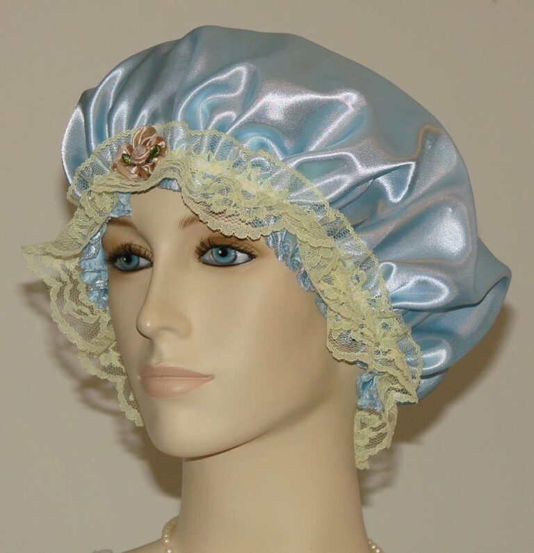 Light Blue Satin Hair Bonnet