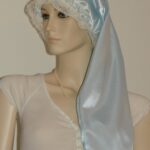 Light Blue Satin Long Hair Bonnet