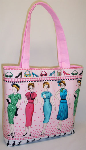 Retro Ladies Pink Tote Bag
