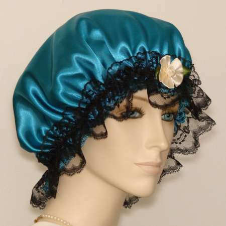 Sea Green Satin Bonnet